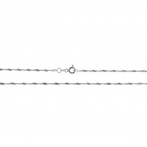  Silver 925 Necklace Women's Twisted Platinum Painted in Silver Color No50-45-40 AJ (AL0001A)