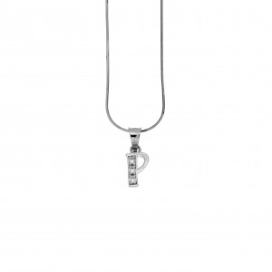  Monogram P Silver 925 Necklace with Zircon Stones AJ (AM0008)
