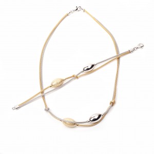 Sterling Silver 925 Necklace with Bracelet in Silver and Gold Color AJ (AS0003AX)
