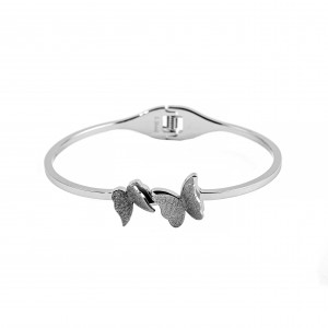 Sterling silver bracelet with diamonds and butterflies BK0020A