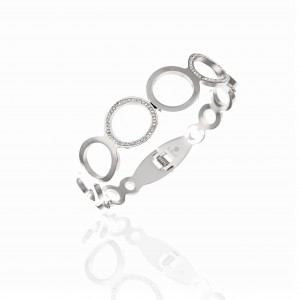 Women's Handcuffs Open from Steel in Silver AJ (BK0032A)