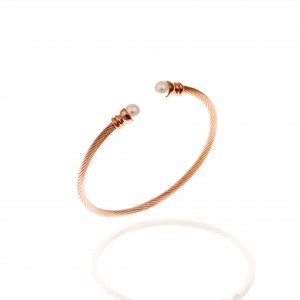 Women's Bracelet with Steel Pearls in Rose Gold AJ (BK0034RX)