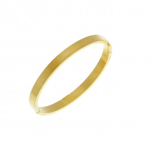 Βραχιόλι-Χειροπέδα Ανοιγόμενη από Ατσάλι σε κίτρινο Χρυσό AJ(BK0080)
