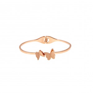  Butterflies-Bracelet Steel Butterflies in Rose Gold AJ (BK0135RX)