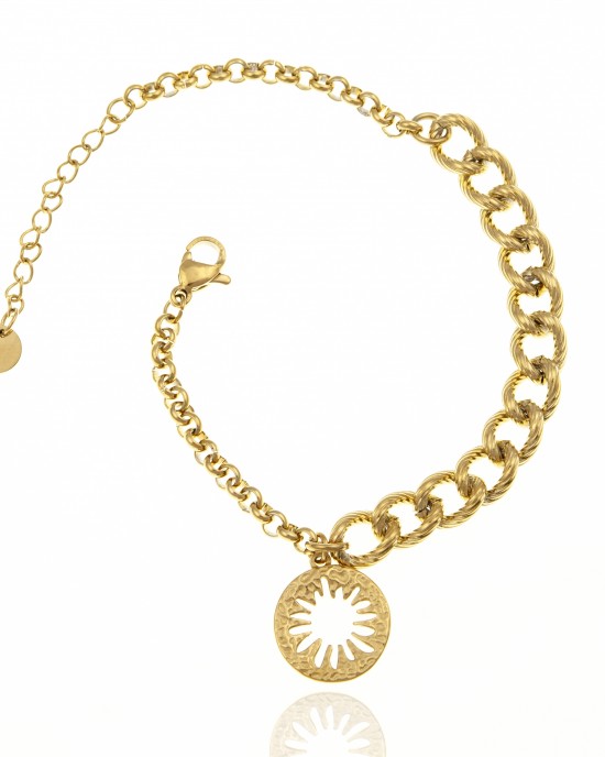 Chain-Bracelet from Steel to Yellow Gold AJ (BK0162X)