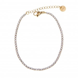  Riviera Bracelet with Steel Stones in Yellow Gold AJ (BK0165X)