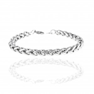  Men's Chain Bracelet from Steel to Silver AJ (BK0189A)