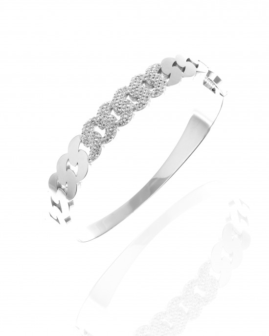 Women's Bracelet from Steel to Silver with Stones AJ (BK0204A)