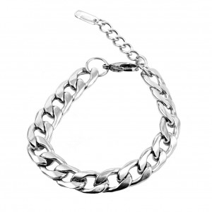Handmade unisex stainless steel in silver color  AJ(BKA0092A)
