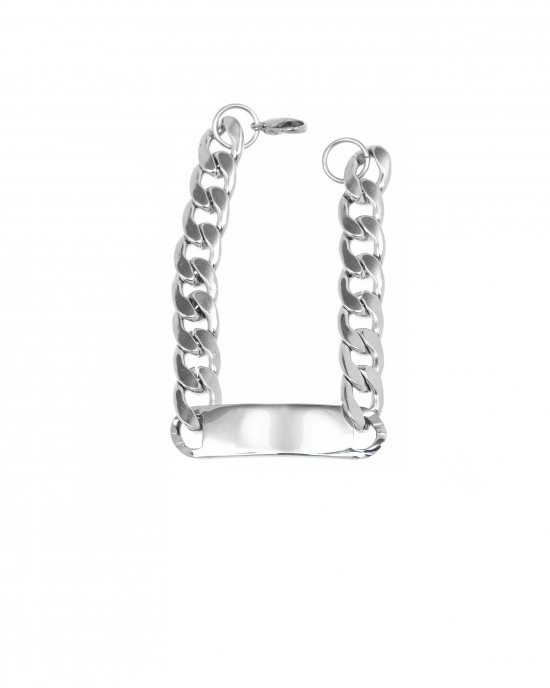  Identity-Men's Steel Bracelet in Silver AJ (BKA0095A)
