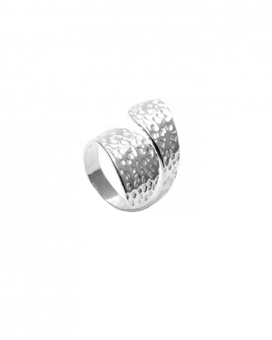 Ασημένιο-Δαχτυλίδι 925 Ανοιγώμενο Σφυρήλατο σε  Ασημί AJ(DA0003A)