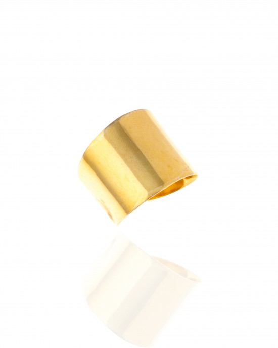Ασημένιο 925 Δαχτυλίδι- Σεβαλιέ σε κίτρινο Χρυσό AJ(DA0049X)