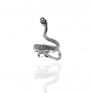 Ασημένιο 925-Γυναικείο Δαχτυλίδι Φίδι σε Ασημί AJ(DA0059A) 
