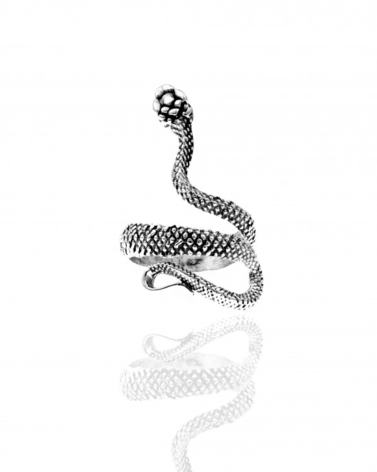 Ασημένιο 925-Γυναικείο Δαχτυλίδι Φίδι σε Ασημί AJ(DA0059A) 