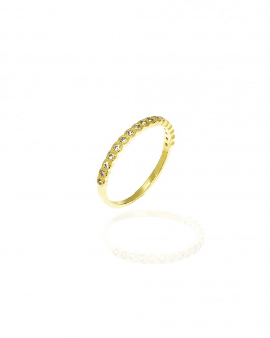 Ασημένιο 925 Δαχτυλίδι- Βεράκι Γυναικείο σε Χρυσό AJ(DA0101X)
