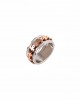 Women's steel ring in silver and pink  AJ(DK0001RX)