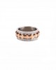 Women's steel ring in silver and pink  AJ(DK0001RX)