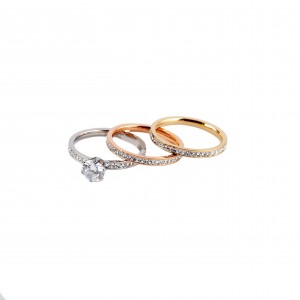 Women's steel rings in gold pink gold and silver AJ(DK0003AS)