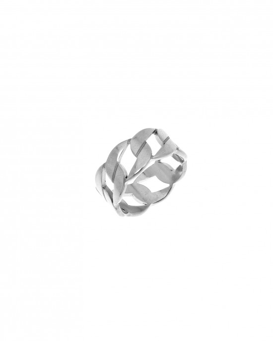 Δαχτυλίδι-Αλυσιδωτό από Ατσάλι σε Ασημί AJ(DK0010A)