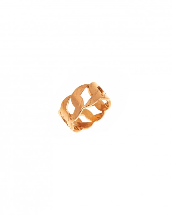 Δαχτυλίδι-Αλυσιδωτό από Ατσάλι σε Ρόζ Χρυσό AJ(DK0013RX)