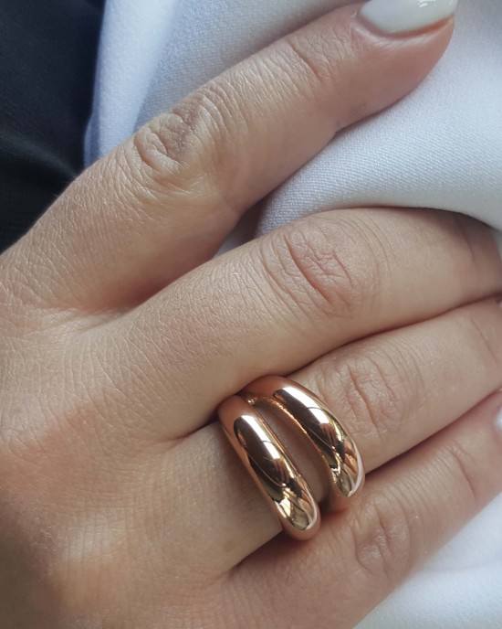 Δαχτυλίδι Γυναικείο από Ατσάλι σε Ροζ Χρυσό AJ(DK0017RX) 