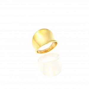 Δαχτυλίδι Γυναικείο από Ατσάλι σε Κίτρινο Χρυσό AJ(DK0039X)