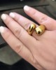 Δαχτυλίδι Γυναικείο- Διπλό από Ατσάλι σε Κίτρινο Χρυσό AJ(DK0040X)