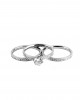 Women's Ring Set with Silver Zircon Stones in Silver AJ Color (DK004A)