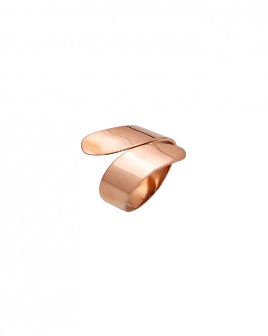 Δαχτυλίδι Γυναικείο Σεβαλιέ από Ατσάλι σε Ρόζ Χρυσό AJ(DKS0020RX)