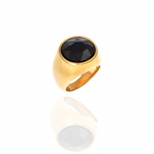 Δαχτυλίδι- Sevalie με Πέτρα από Ατσάλι σε Χρυσό AJ(DKS0025X)