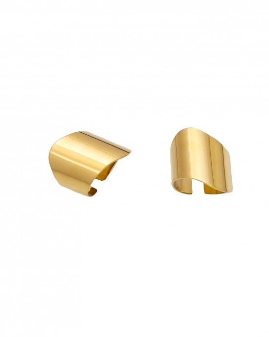 Δαχτυλίδι Γυναικείο Σεβαλιέ από Ατσάλι σε Κίτρινο Χρυσό AJ(DKS0027X)
