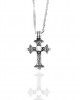 Women's Sterling Silver 925 Traditional Cross with White Zirconia Stone with Twisted Silver Chain 925 with Extra Platinum (AJ00001KA)