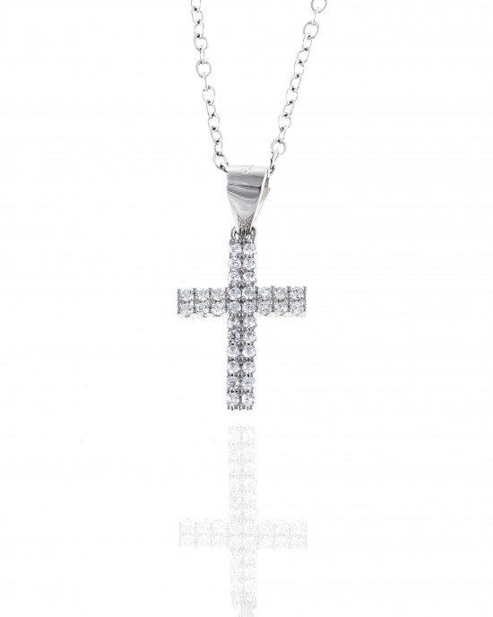 Sterling Silver 925 Women's Cross with Chain in Silver AJ (KA0061)