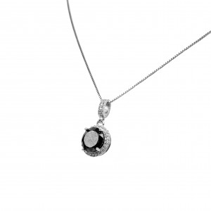  Silver 925 Women's Necklace in Silver Color with Zircon Stones AJ (KA0065)