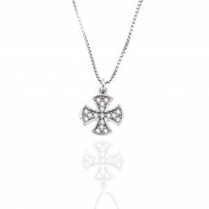 Sterling Silver 925 Women - Cross with Chain in Silver AJ (KA0095A)