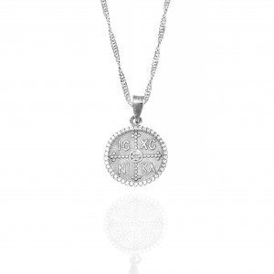  Sterling Silver 925-Constantine Necklace with Stones in Silver AJ(KA0109A)