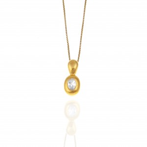 Necklace Silver 925 in Yellow Gold with Stone AJ (KA0128X)