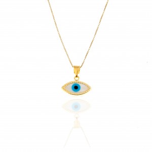Silver 925-Women's Eye Necklace in Yellow Gold AJ (KA0136X)