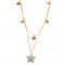 Women's Double Star Necklace with Zircon Steel in Yellow Gold Color AJ (KK0015X)