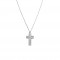Women's surgical steel cross with white zircon in silver color AJ(KK0023A)