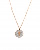 Women's Cross Necklace with Strass Steel in Pink Gold  AJ (KK0032RX)