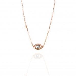 Necklace - Eye with Steel Stones in Rose Gold AJ (KK0034RX)