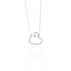 Women's Necklace-Heart from Steel in Silver AJ (KK0059A)