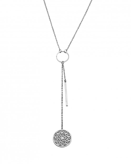 Women's Necklace from Surgical Steel in Silver Color AJ (KK0060A)