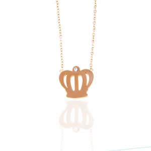 Necklace - Women's Crown of Steel in Rose Gold AJ (KK0082RX)