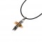  Cross Men's Steel necklace in Silver Color and Yellow AJ Gold (KK0086AX)