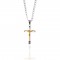 Men's Cross with Chain from Steel to Silver AJ(KK0086AX)