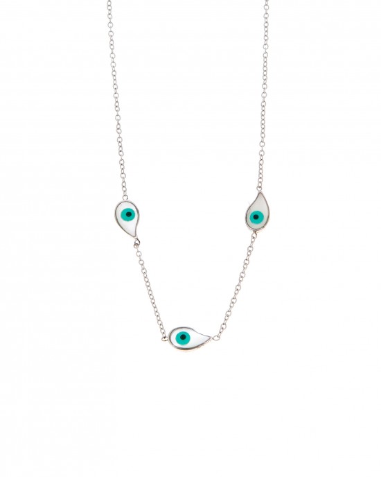  Eye Steel Necklace with Silver AJ Silver (KK0110A)