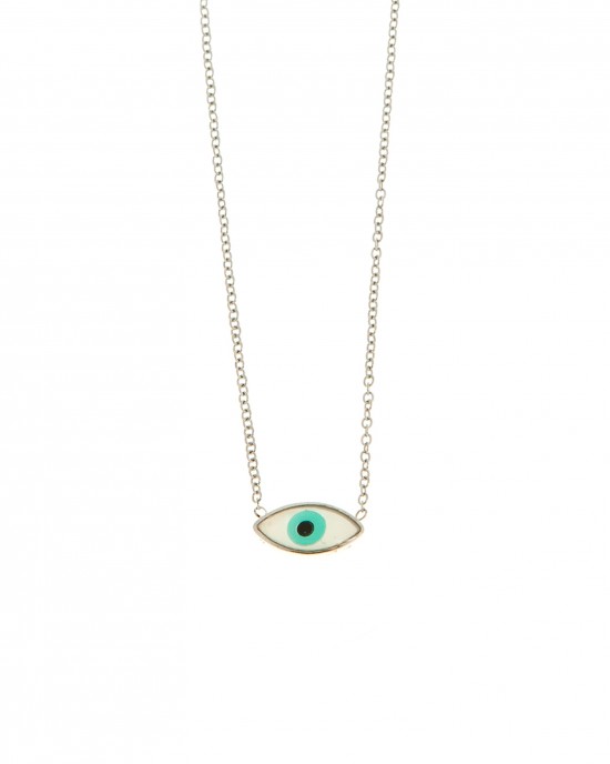  Stainless Steel Eye Necklace in Silver AJ (KK0124A)