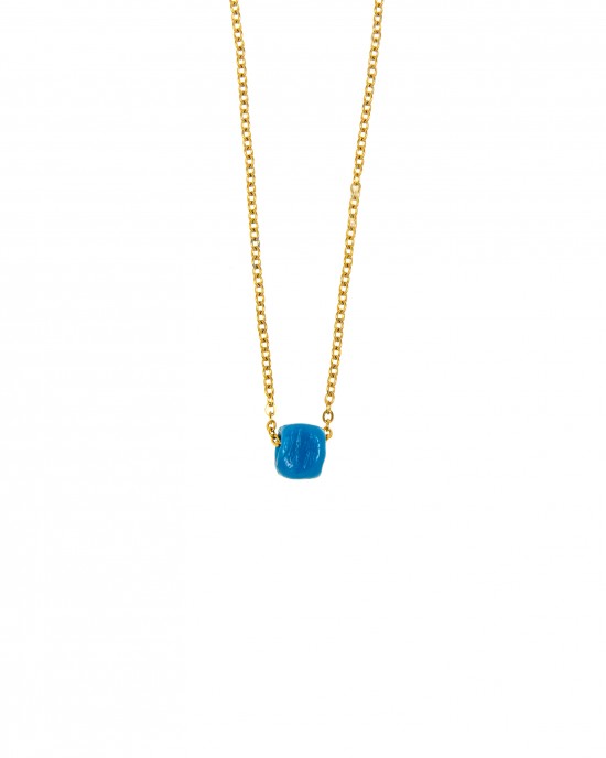  Necklace with Stainless Steel Stone in Yellow Gold AJ (KK0129X)